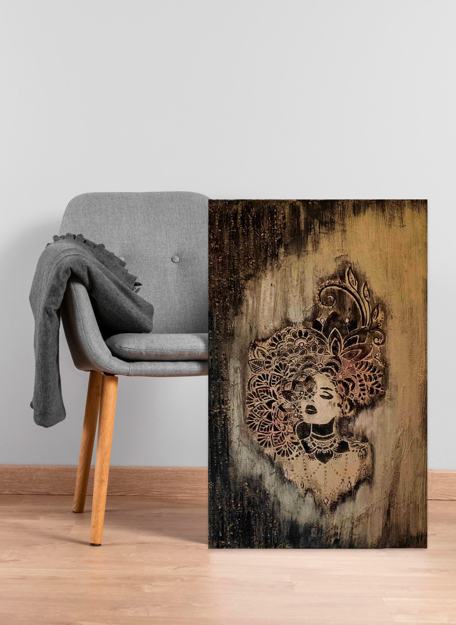 női arc festményen