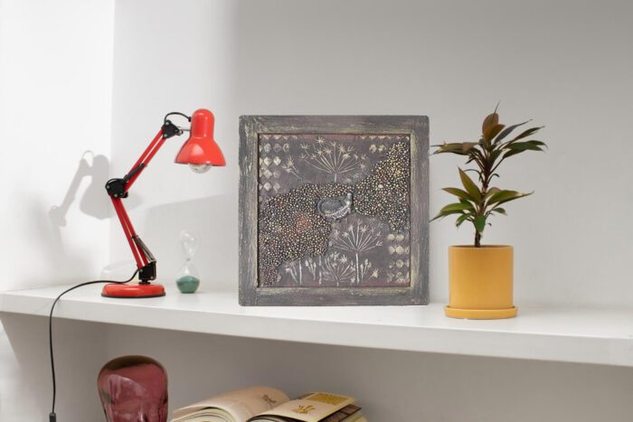 Gyíkos - Kézzel festett egyedi texturált falikép modern faldekoráció I Gabriart.hu Debrecen