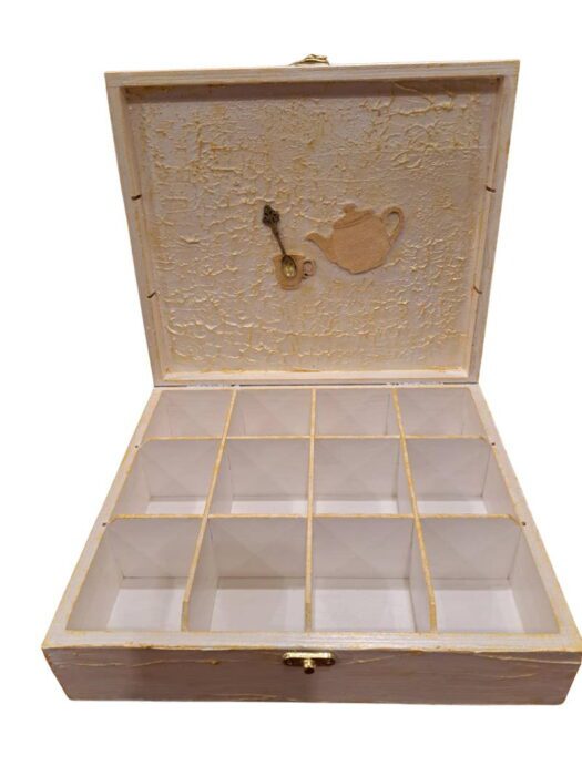 Teás doboz- Kézzel készített, egyedi decoupage technikával tea tartó doboz I Gabriart.hu Debrecen