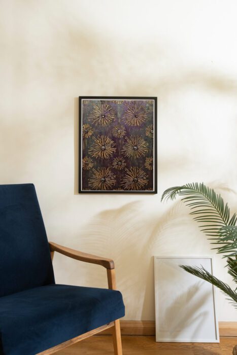 Pitypangok - Kézzel festett egyedi texturált falikép modern faldekoráció I Gabriart.hu Debrecen